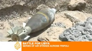 Uma das bombas lançadas pela Otan em Trípoli não explodiu