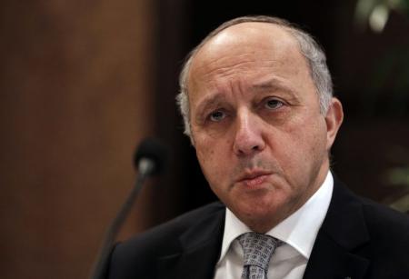 Chanceler francês, Laurent Fabius, durante reunião de desenvolvimento sustentável em Nova Délhi