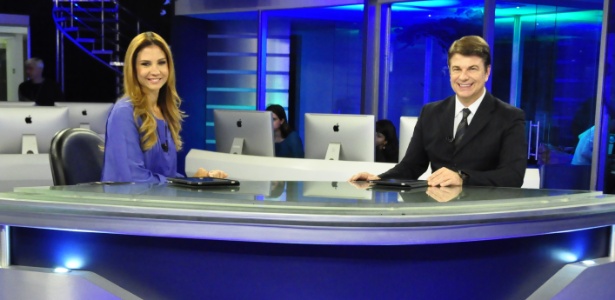 Amanda Klein e Augusto Xavier no "Rede TV News"