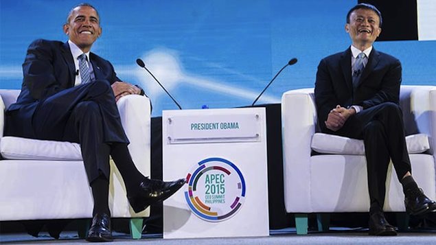 O presidente norte-americano, Barack Obama e Jack Ma