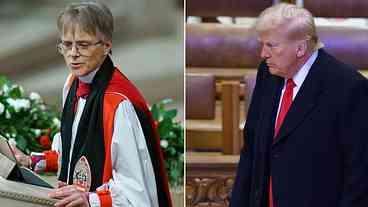 Bispa desperta ira de Trump ao confrontá-lo: 'radical esquerdista'