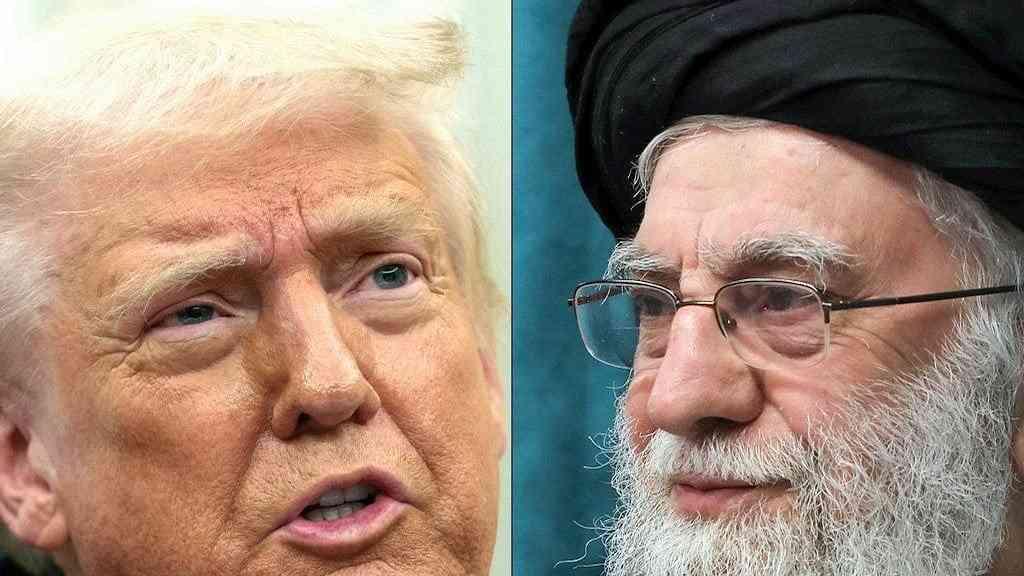 Irã exige responsabilização dos EUA para retomar negociações | O presidente dos EUA, Donald Trump, e o líder supremo do Irã, o aiatolá Ali Khamenei