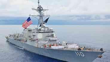 Navios de guerra dos EUA na costa da Venezuela