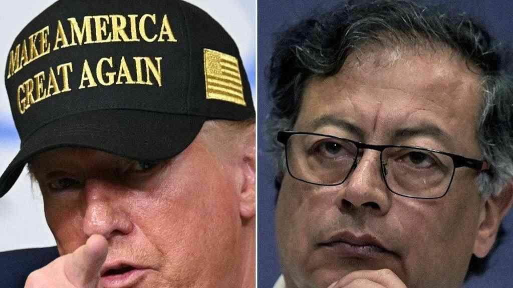 Petro critica governo Trump por interferência na Colômbia | O presidente dos EUA Donald Trump e o presidente colombiano Gustavo Petro