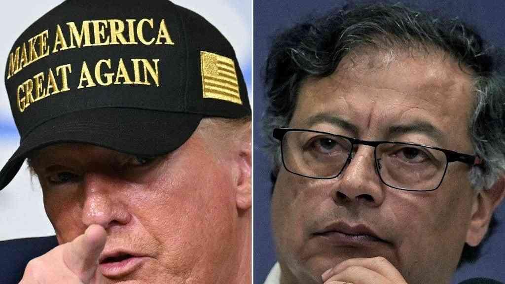 Colômbia denuncia ameaça de invasão dos EUA e convoca embaixador | O presidente dos EUA Donald Trump e o presidente colombiano Gustavo Petro