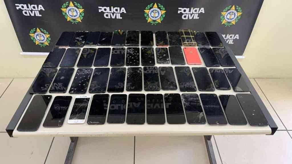 Rio registra grande operação contra furto de celulares com 700 prisões | Parte dos celulares recuperados pela Polícia Civil do Rio de Janeiro
