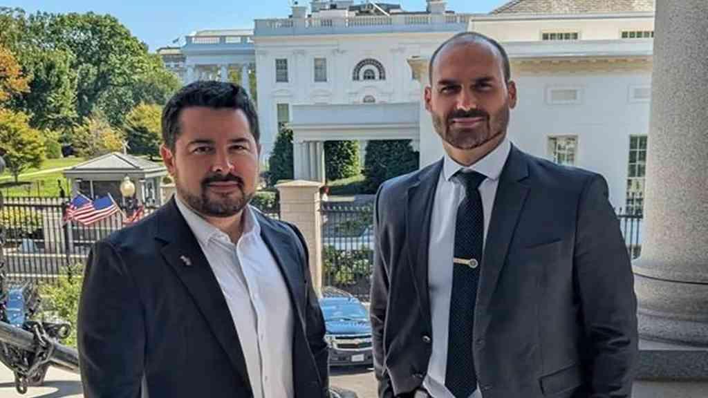 Eduardo Bolsonaro e Paulo Figueiredo: a diplomacia da insanidade | O ex-apresentador da Jovem Pan Paulo Figueiredo e o deputado Eduardo Bolsonaro