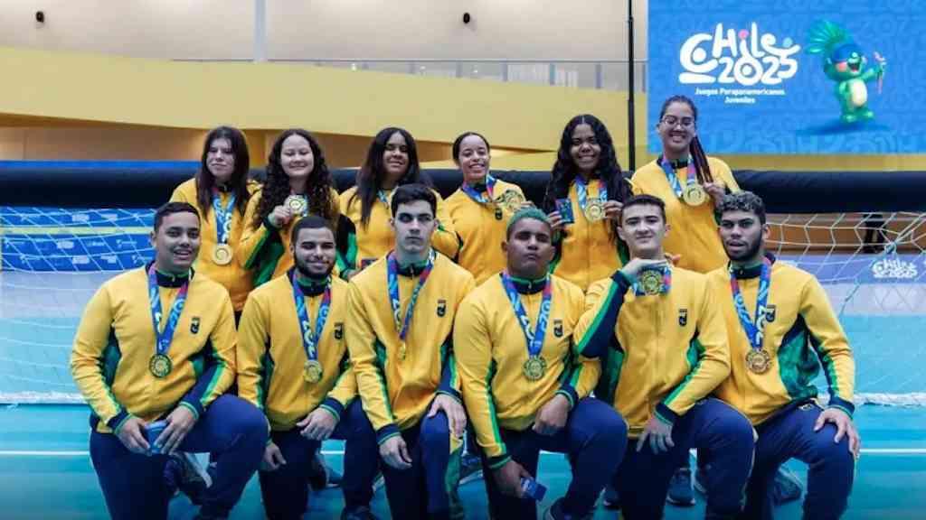 Brasil conquista ouro duplo no goalball do Parapan de Jovens | Parapan de Jovens: Brasil leva dois ouros no goalball