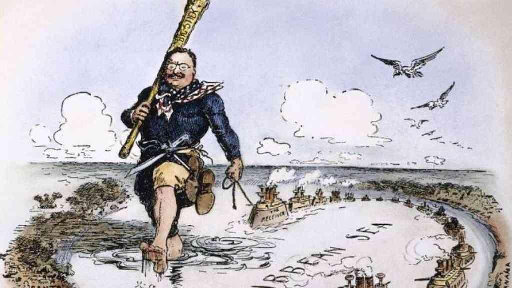 EUA planejam ação iminente contra governo Maduro, diz agência | Charge que retrata a política “Big Sitck” no Caribe