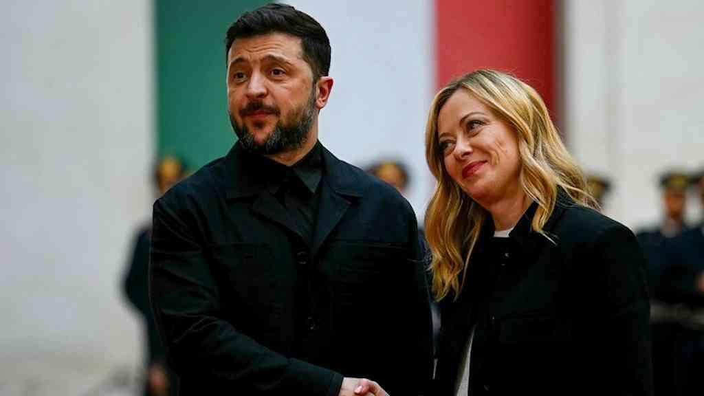 Zelensky reage a Trump e afirma estar pronto para eleições | Volodymyr Zelensky é recebido por Giorgia Meloni em Roma