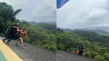 Instrutor de Parapente Cai em Niterói, Mas Sem Ferimentos