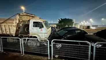 Engavetamento em SP: Pega entre caminhoneiros