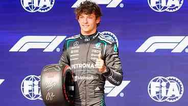 Antonelli supera o belga Max Verstappen e larga na frente...