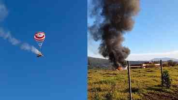 Pane em avião leva piloto a acionar paraquedas durante pouso em MG