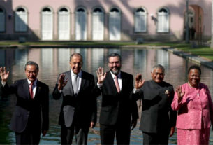 Os representantes do BRICS reúnem-se no Palácio do Itamaraty, Centro do Rio de Janeiro