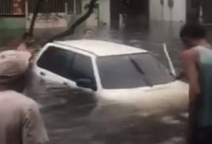 Chuva começou na noite de quinta-feira e entrou pela madrugada