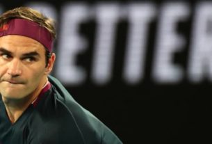Roger Federer durante partida do Aberto da Austrália