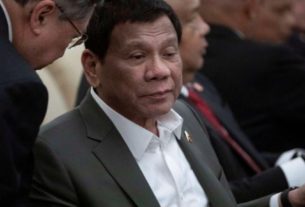 Presidente das Filipinas, Rodrigo Duterte, durante visita a China, em Pequim