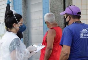 Equipe do Médicos Sem Fronteiras em ação com clientes do Restaurante Popular de Bangu