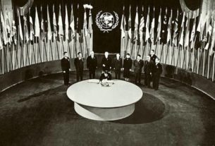 Lançamento da Carta das Nações Unidas de 1945, em São Francisco