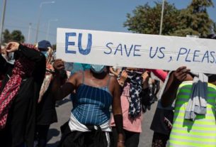 Imigrantes pedem ajuda à UE durante protesto na ilha grega de Lesbos