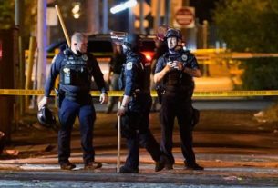 Policiais isolaram local onde um agente foi baleado durante protestos em Louisville