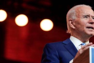 Presidente eleito dos EUA, Joe Biden, discursa em Wilmington, Delaware